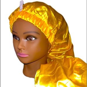 Adult Yellow Long satin bonnet